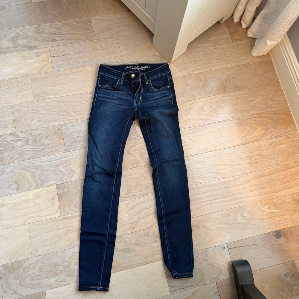 American Eagle Outfitters Women's Deep Blue Skinny Jeans
